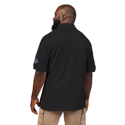 Embroidered Campfire Badge Polo — Outdoor Adventure Bluestray Logo Shirt