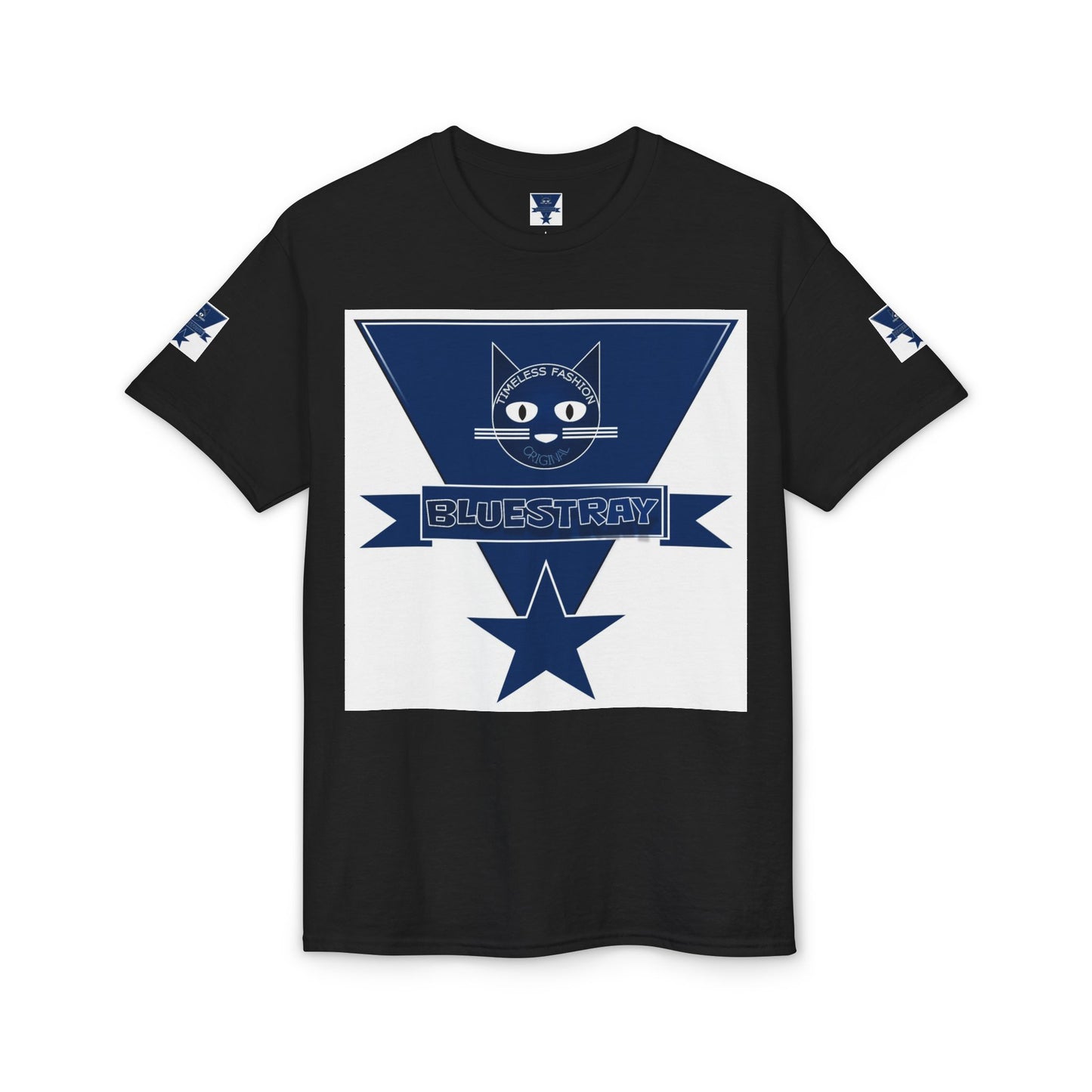Bluestray Cat Graphic T-Shirt — Retro Star Logo Tee