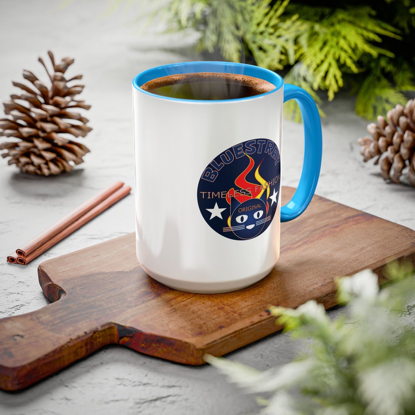 Bluestray Cat Logo Mug — Colorful 11oz/15oz Ceramic Coffee Cup
