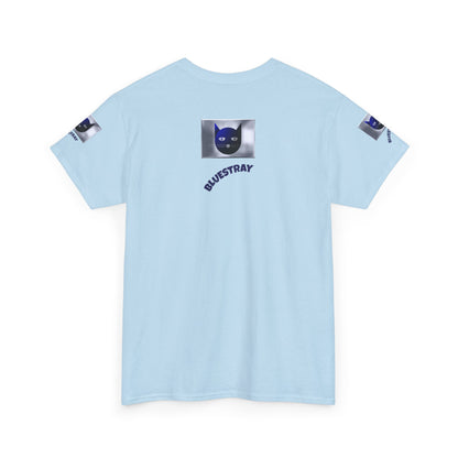 Bluestray Cat Graphic Tee — Retro Blue Cat Design