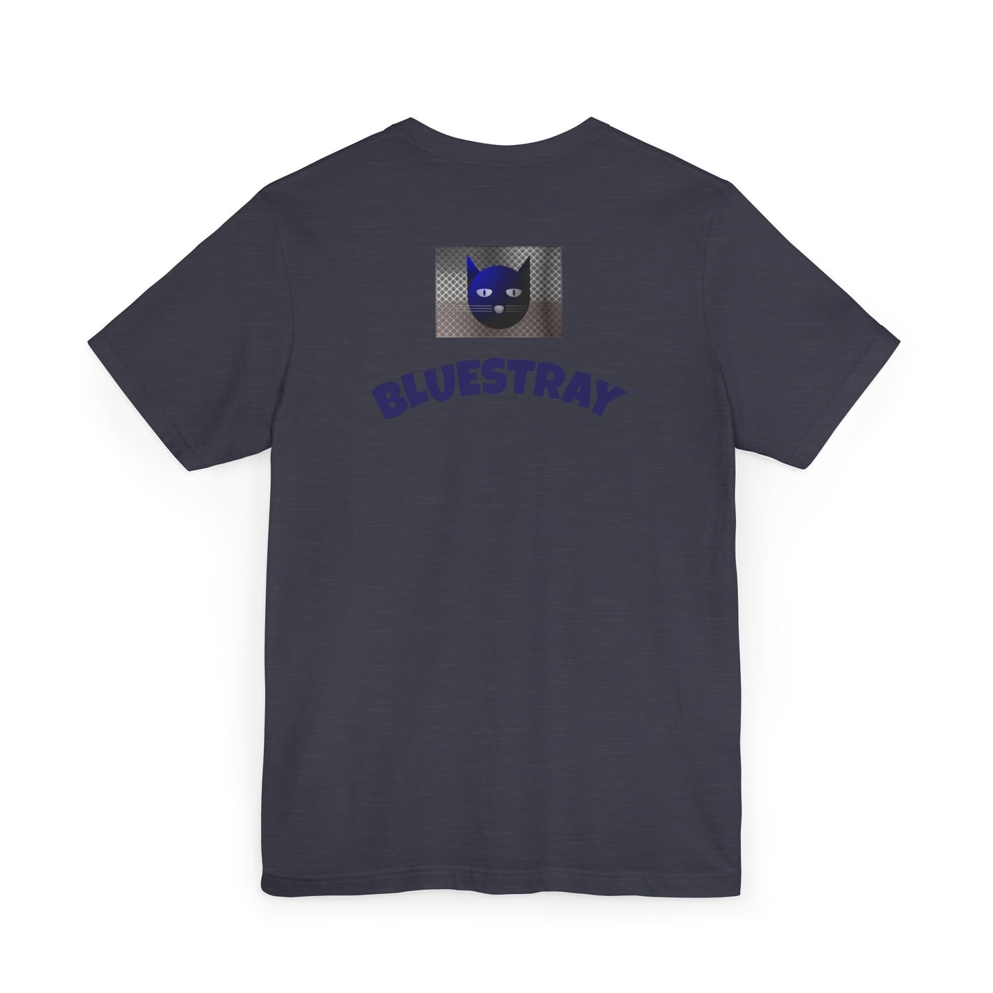 Bluestray Cat Graphic T-Shirt — Retro Blue Cat Logo Tee