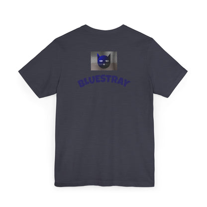 Bluestray Cat Graphic T-Shirt — Retro Blue Cat Logo Tee