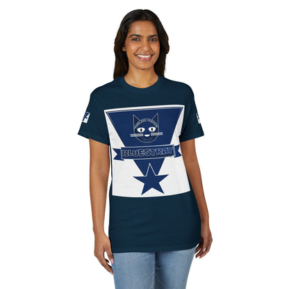 Bluestray Cat Graphic T-Shirt — Retro Star Logo Tee