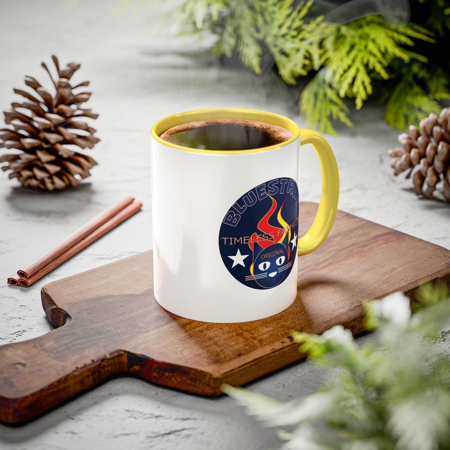 Bluestray Cat Logo Mug — Colorful 11oz/15oz Ceramic Coffee Cup