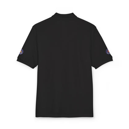 Embroidered Campfire Badge Polo — Outdoor Adventure Bluestray Logo Shirt