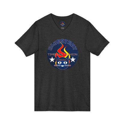 Time Station Equestrian Bluestray Cat V-Neck Tee