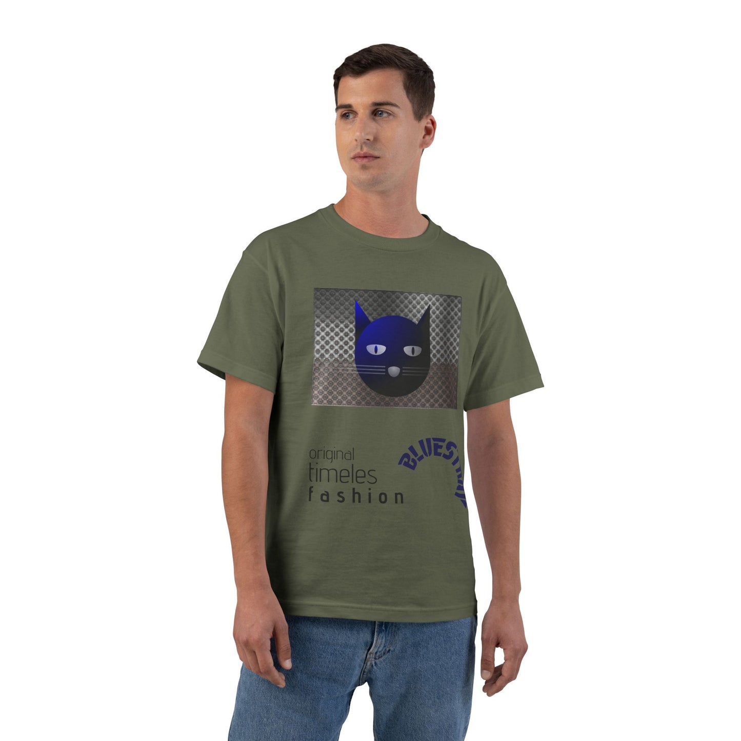Bluestray Cat Graphic T-Shirt — 'BluesTown' Fashion Tee