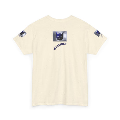 Bluestray Cat Graphic Tee — Retro Blue Cat Design