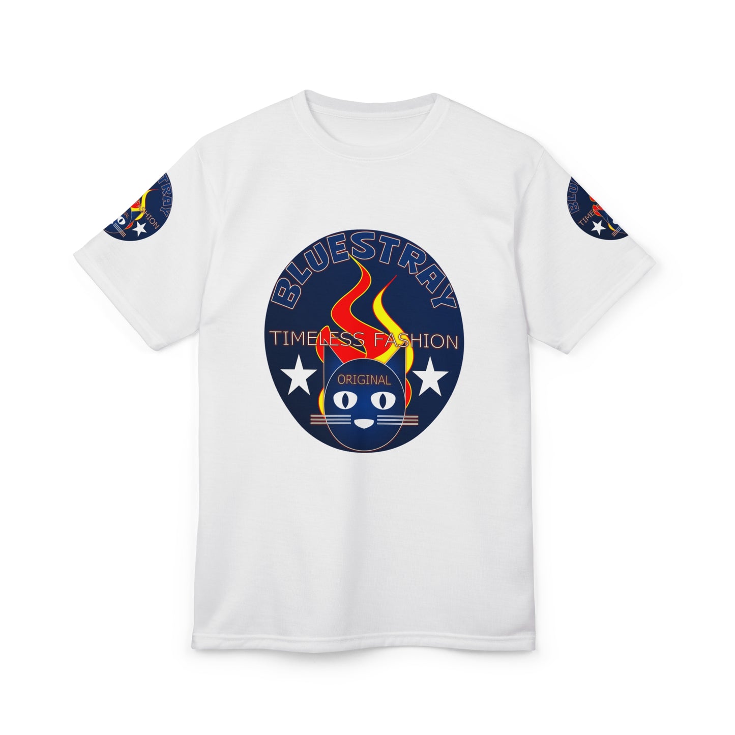 Bluestray Cat Flame Logo Tee — Vintage Timeless Fashion Graphic T-Shirt