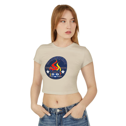 Women’s Baby Tee — Bluestray Flame Cat Logo Crop Top