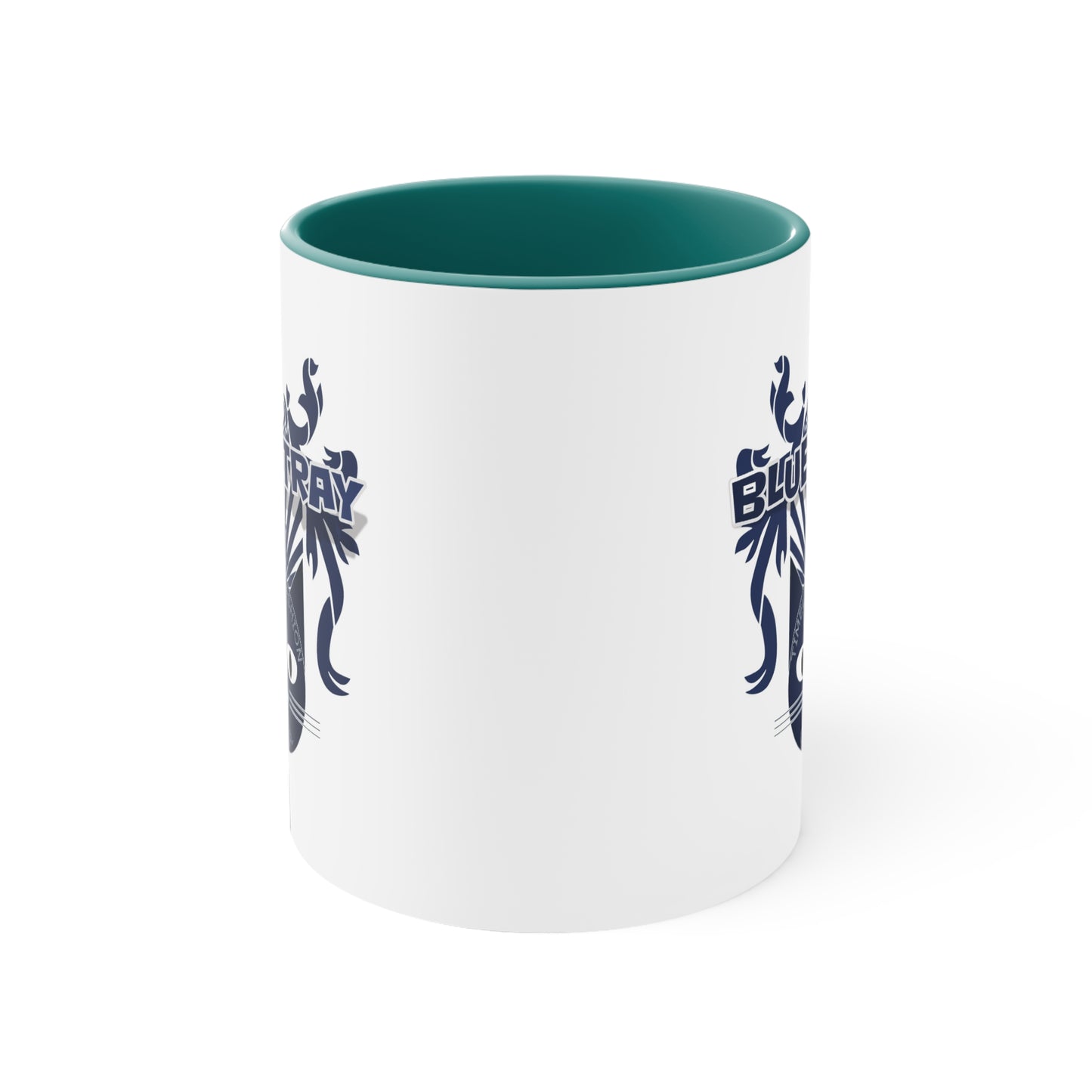 Bluestray Cat Accent Mug — Retro Cat Crest Coffee Cup (11oz)