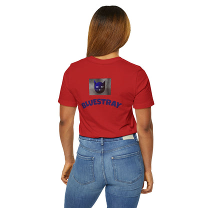 Bluestray Cat Graphic T-Shirt — Retro Blue Cat Logo Tee