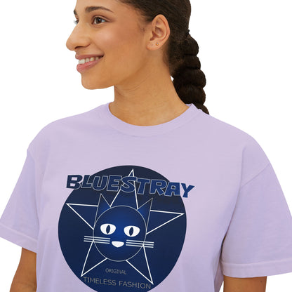 Bluestray Cat Graphic Tee — Women's Boxy Casual Top