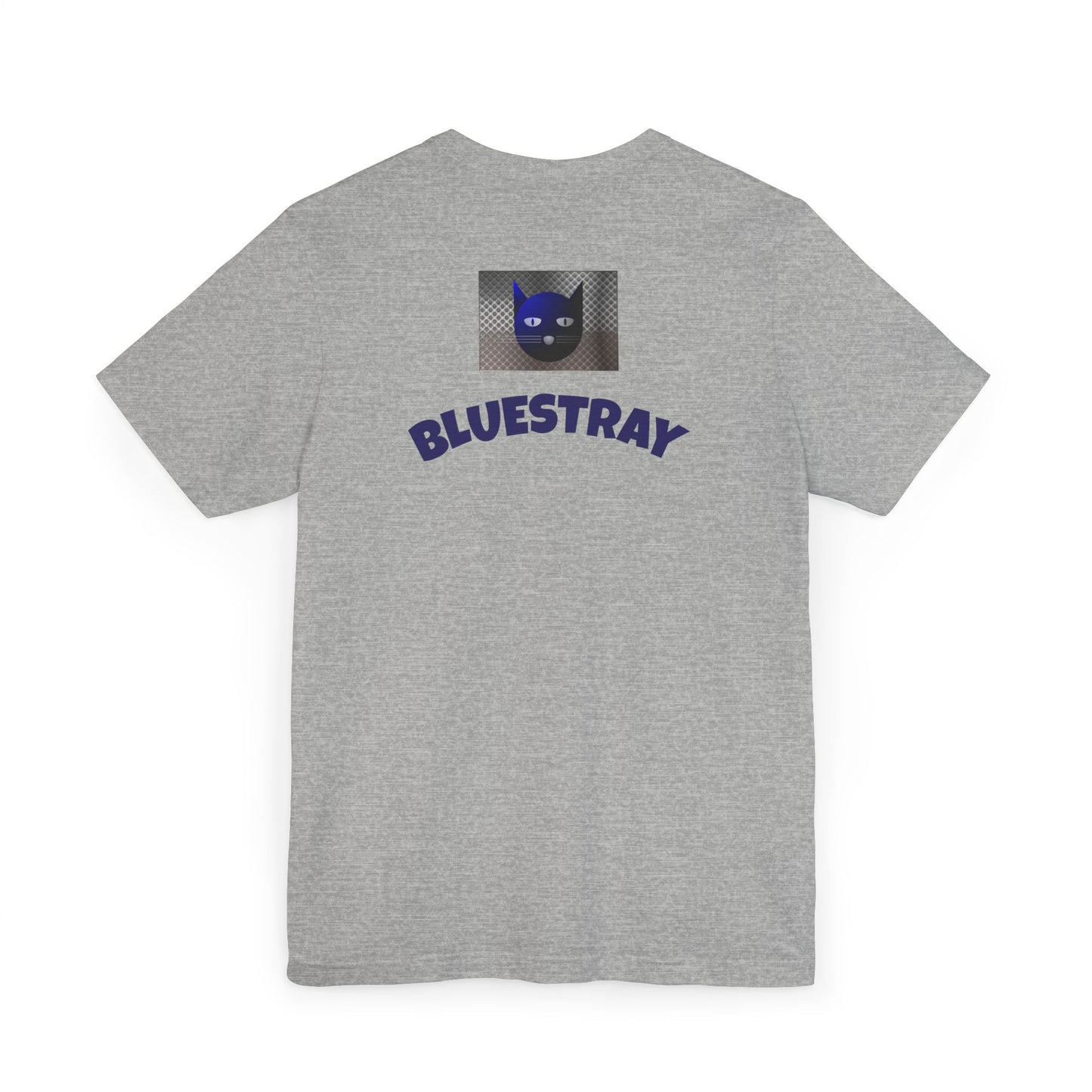Bluestray Cat Graphic T-Shirt — Retro Blue Cat Logo Tee