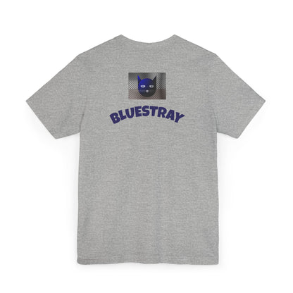 Bluestray Cat Graphic T-Shirt — Retro Blue Cat Logo Tee