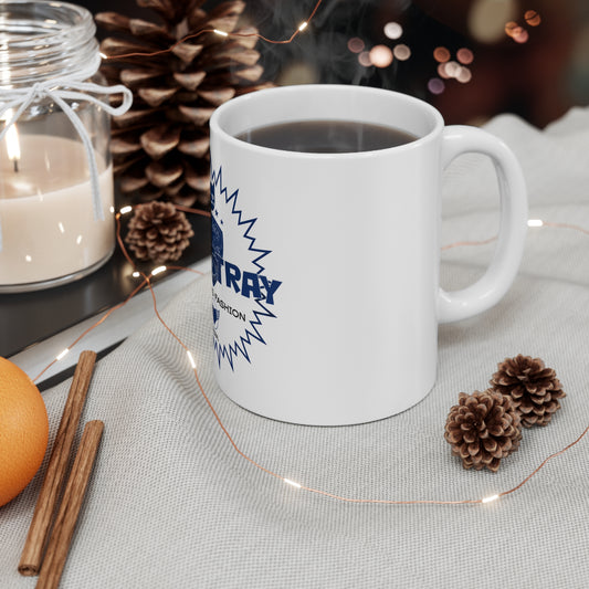 Bluestray Timeless Fashion 11oz Ceramic Mug — Retro Cat Shield Logo