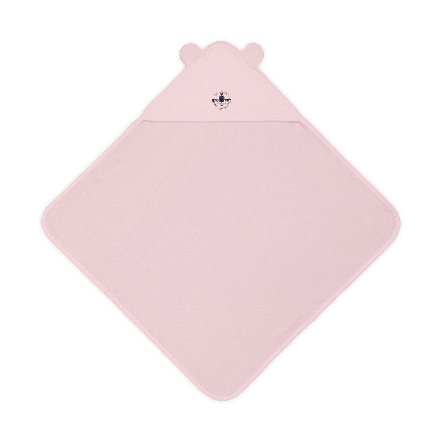 Embroidered Baby Hooded Bluestray Towel with Bear Ears — Soft Terry Hooded Bath Wrap