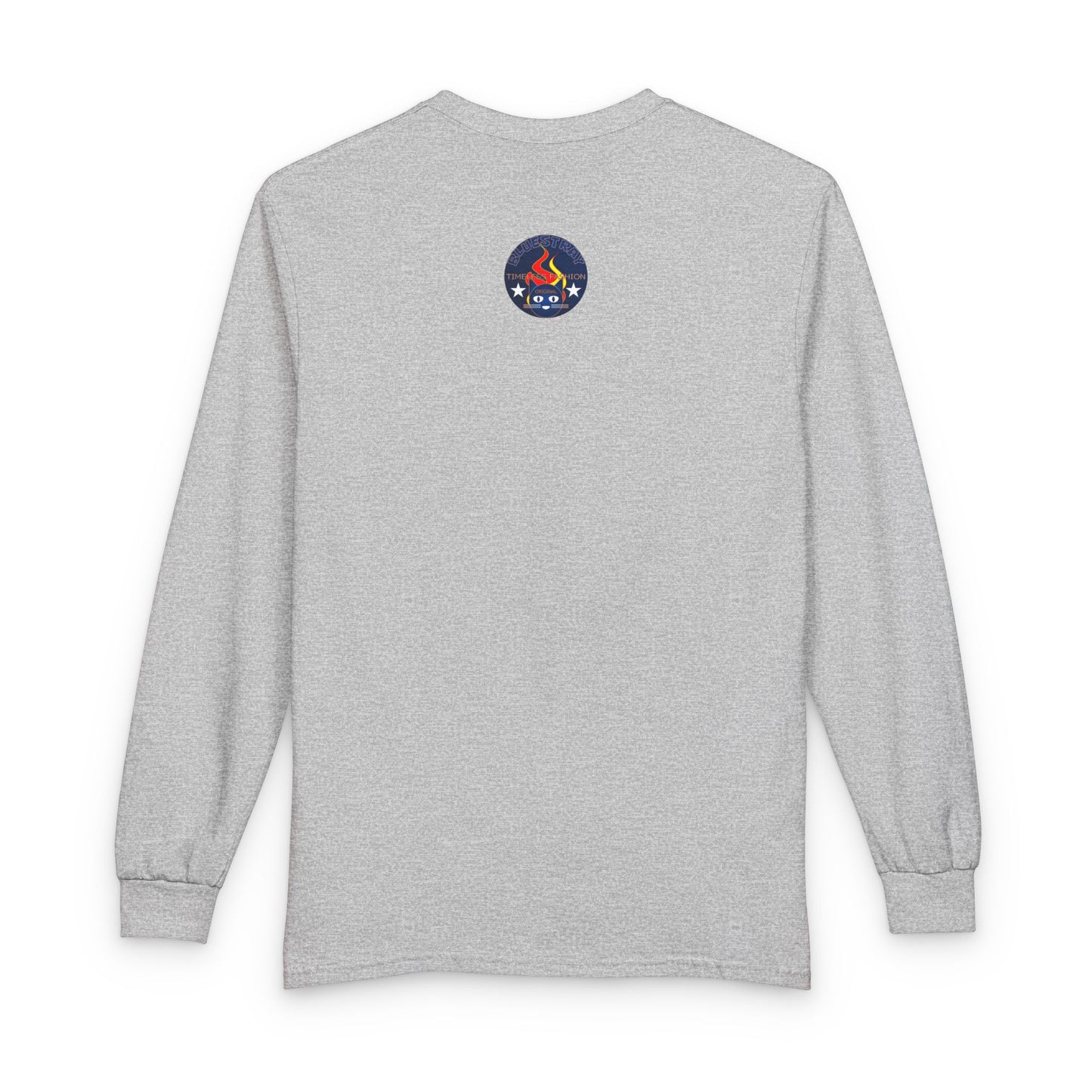 Equestrian Bluestray Time & Fashion Long Sleeve Tee — Flame Horse Logo