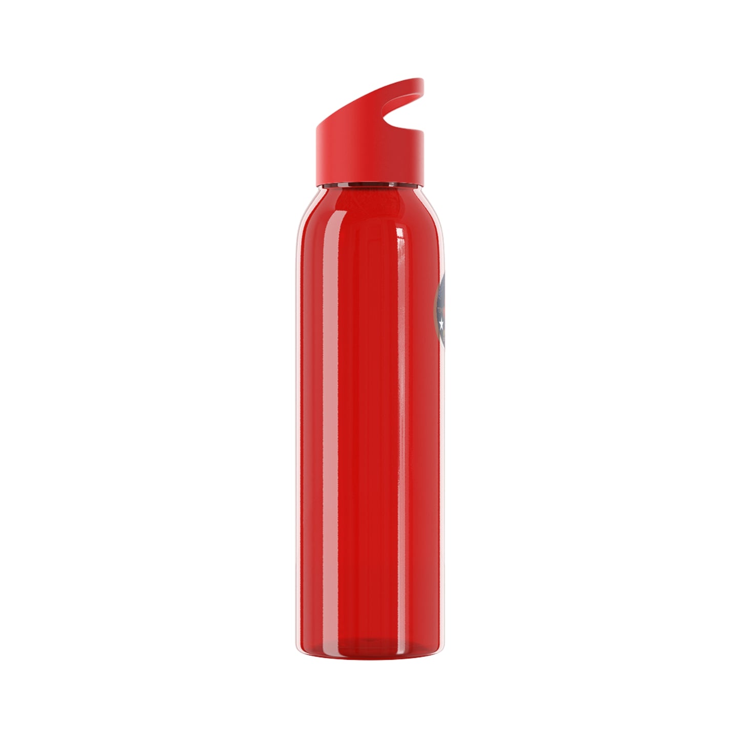 Bluestray Logo Water Bottle — Clear Reusable Bottle with Star & Flame Emblem