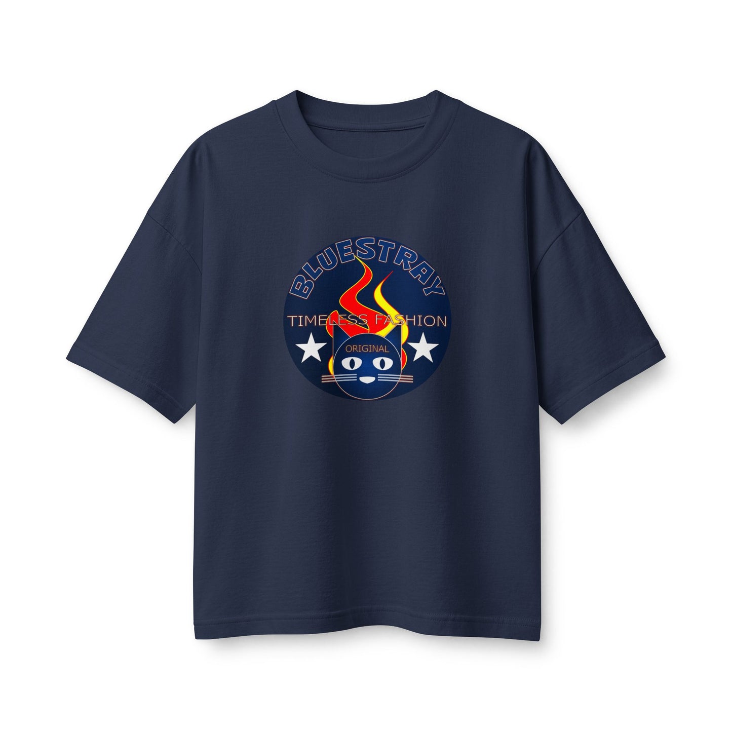 Bluestray Flame Mascot T-Shirt — Retro Campfire Logo Tee