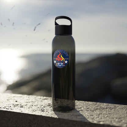 Sky Water Bottle — Clear Reusable Bottle with Nautical Bluestray Logo