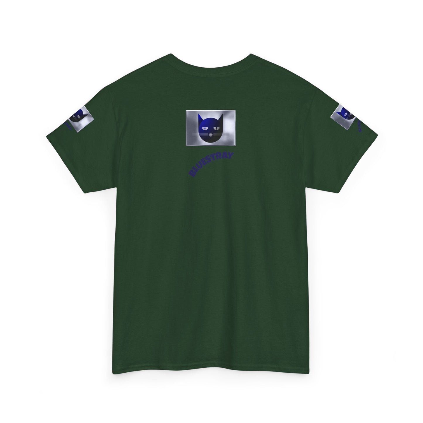 Bluestray Cat Graphic Tee — Retro Blue Cat Design