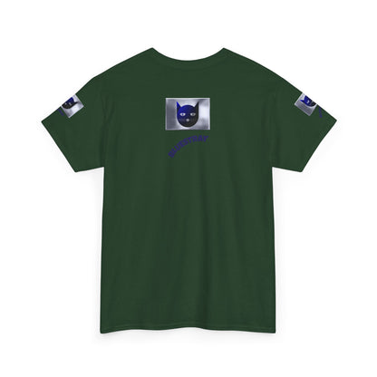 Bluestray Cat Graphic Tee — Retro Blue Cat Design