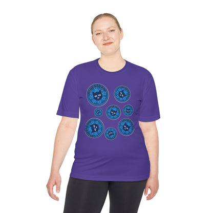 Blue Cat Galaxy Tee — "Bluestray" Graphic Moisture-Wicking Shirt