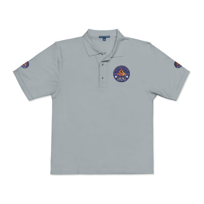 Embroidered Campfire Badge Polo — Outdoor Adventure Bluestray Logo Shirt