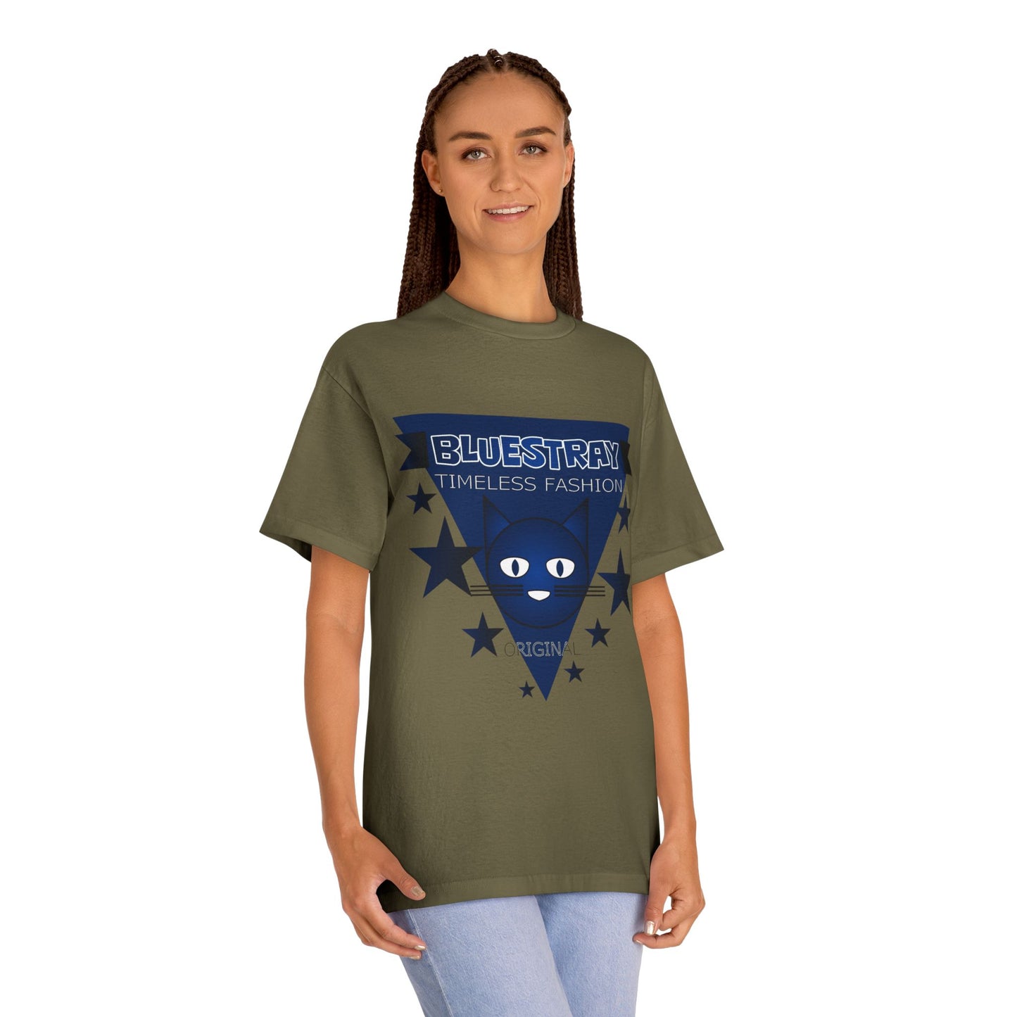 Bluestray Timeless Fashion Tee — Vintage Cat Triangle Logo T‑Shirt