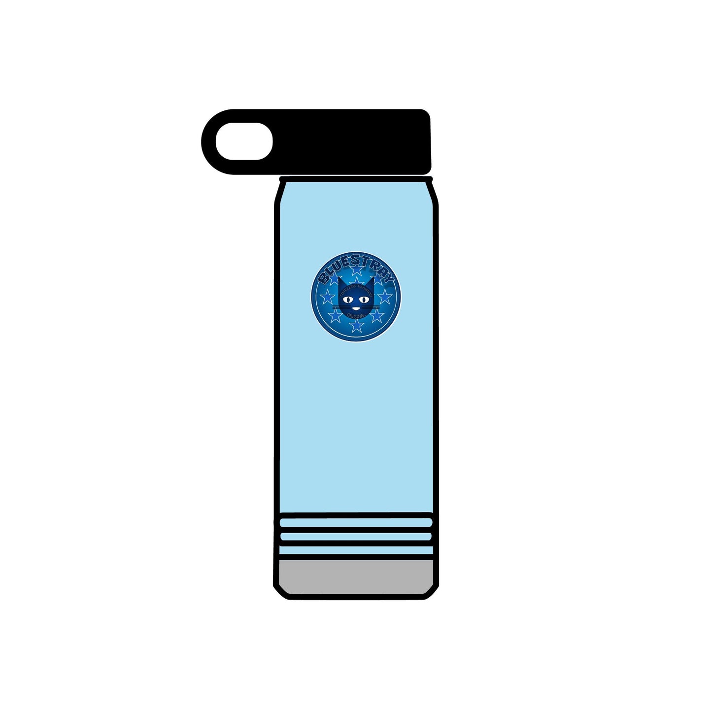 20oz Stainless Water Bottle with Bluestray Galaxy Cat Sticker — Cute Space Kitty Travel Bottle
