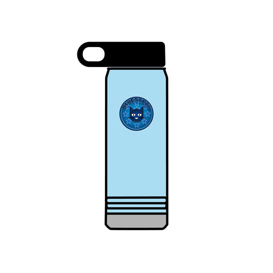 20oz Stainless Water Bottle with Bluestray Galaxy Cat Sticker — Cute Space Kitty Travel Bottle
