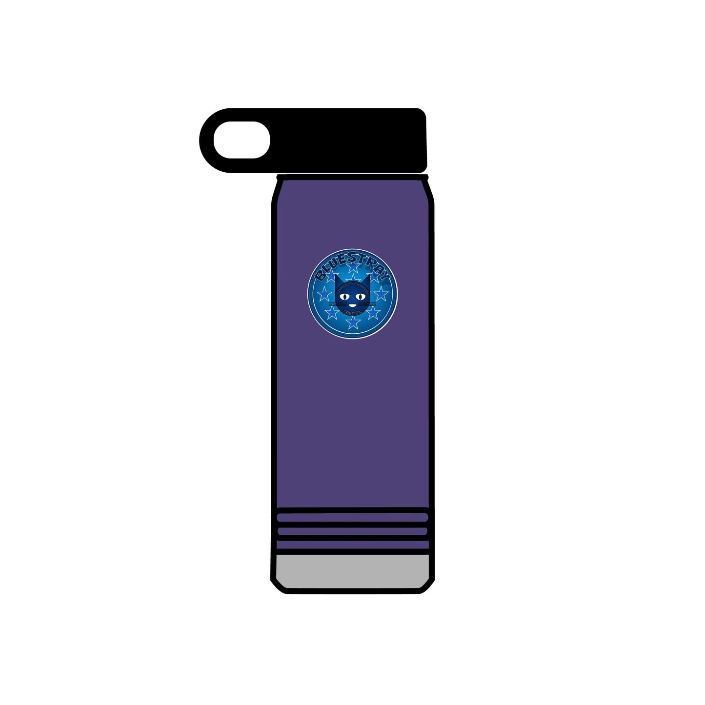 20oz Stainless Water Bottle with Bluestray Galaxy Cat Sticker — Cute Space Kitty Travel Bottle
