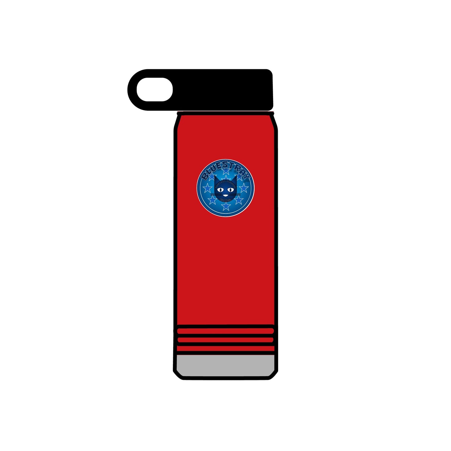 20oz Stainless Water Bottle with Bluestray Galaxy Cat Sticker — Cute Space Kitty Travel Bottle