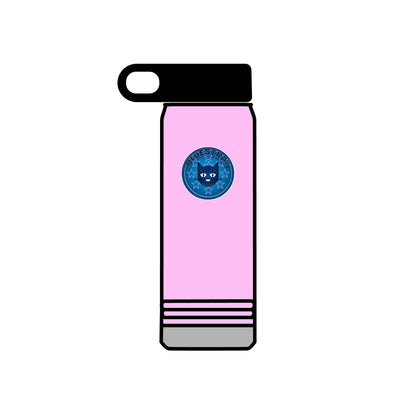 20oz Stainless Water Bottle with Bluestray Galaxy Cat Sticker — Cute Space Kitty Travel Bottle