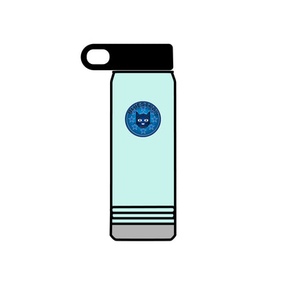 20oz Stainless Water Bottle with Bluestray Galaxy Cat Sticker — Cute Space Kitty Travel Bottle