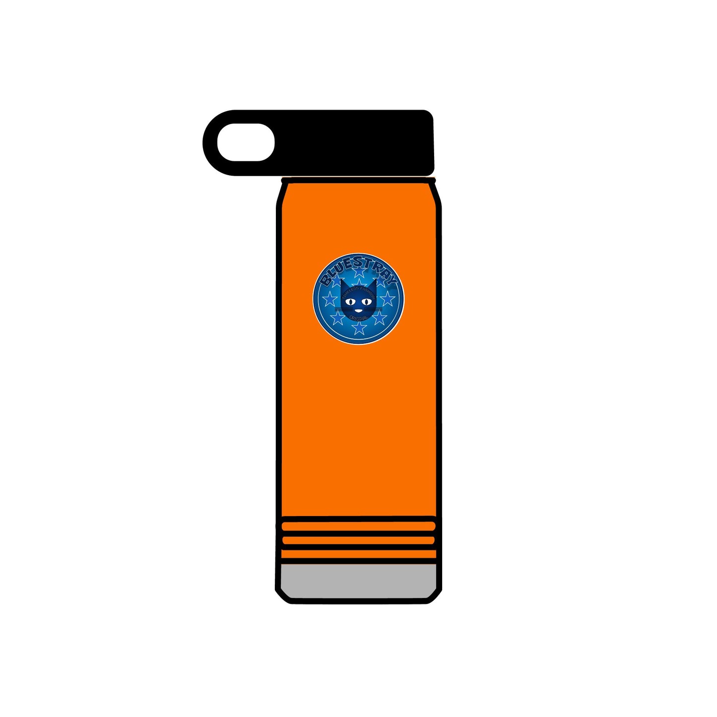 20oz Stainless Water Bottle with Bluestray Galaxy Cat Sticker — Cute Space Kitty Travel Bottle