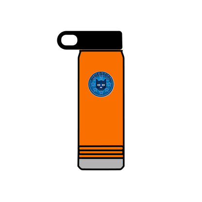 20oz Stainless Water Bottle with Bluestray Galaxy Cat Sticker — Cute Space Kitty Travel Bottle