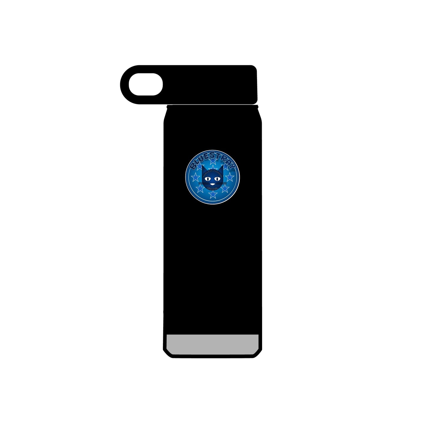 20oz Stainless Water Bottle with Bluestray Galaxy Cat Sticker — Cute Space Kitty Travel Bottle