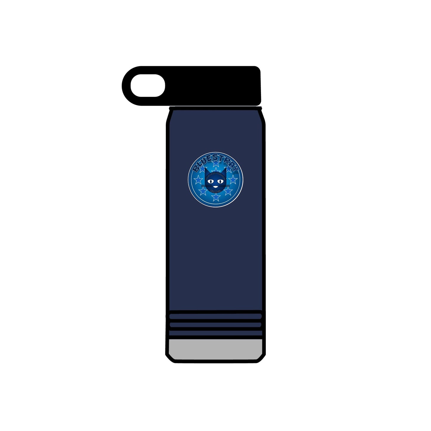 20oz Stainless Water Bottle with Bluestray Galaxy Cat Sticker — Cute Space Kitty Travel Bottle