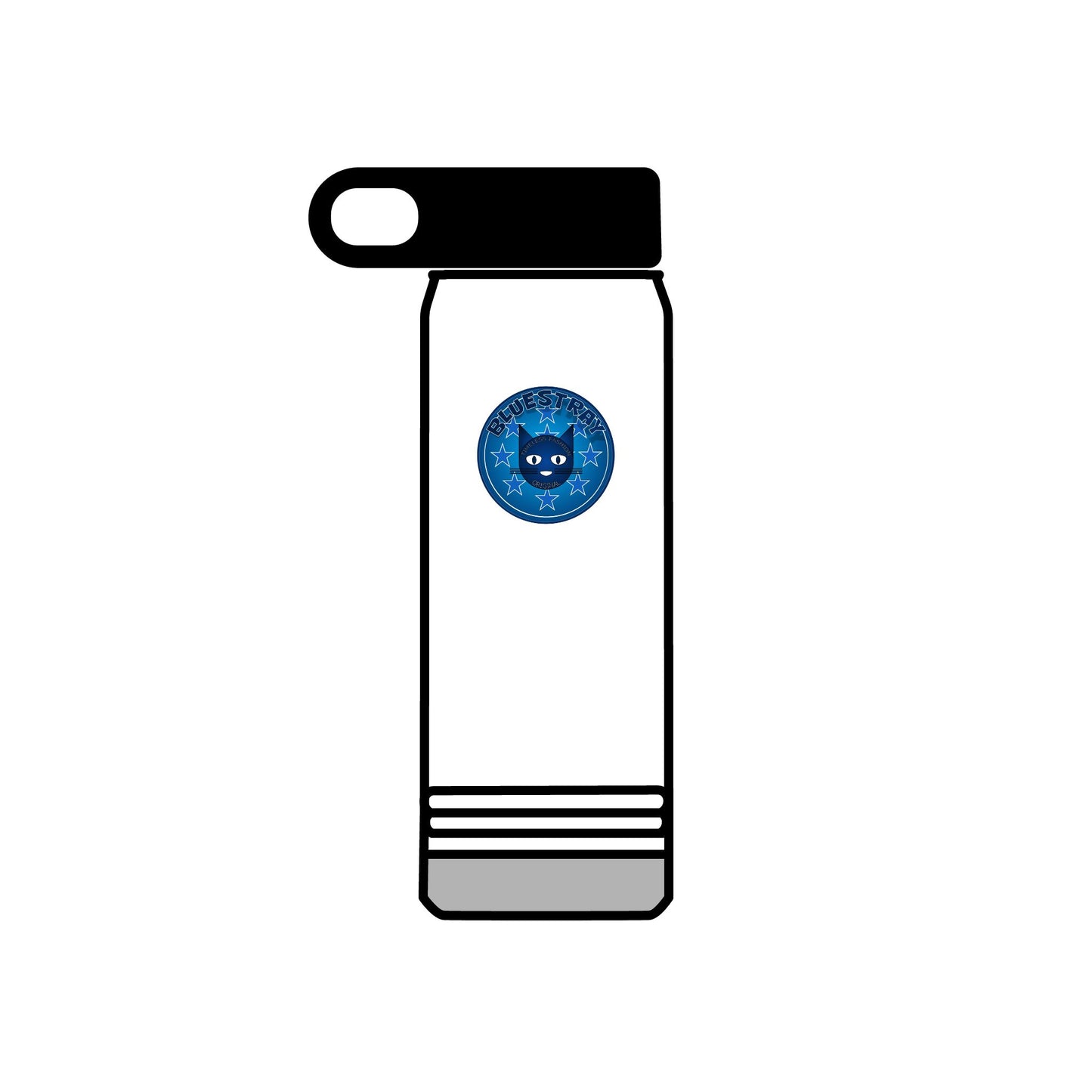 20oz Stainless Water Bottle with Bluestray Galaxy Cat Sticker — Cute Space Kitty Travel Bottle