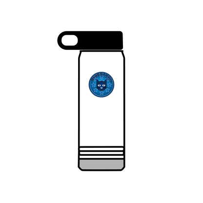 20oz Stainless Water Bottle with Bluestray Galaxy Cat Sticker — Cute Space Kitty Travel Bottle