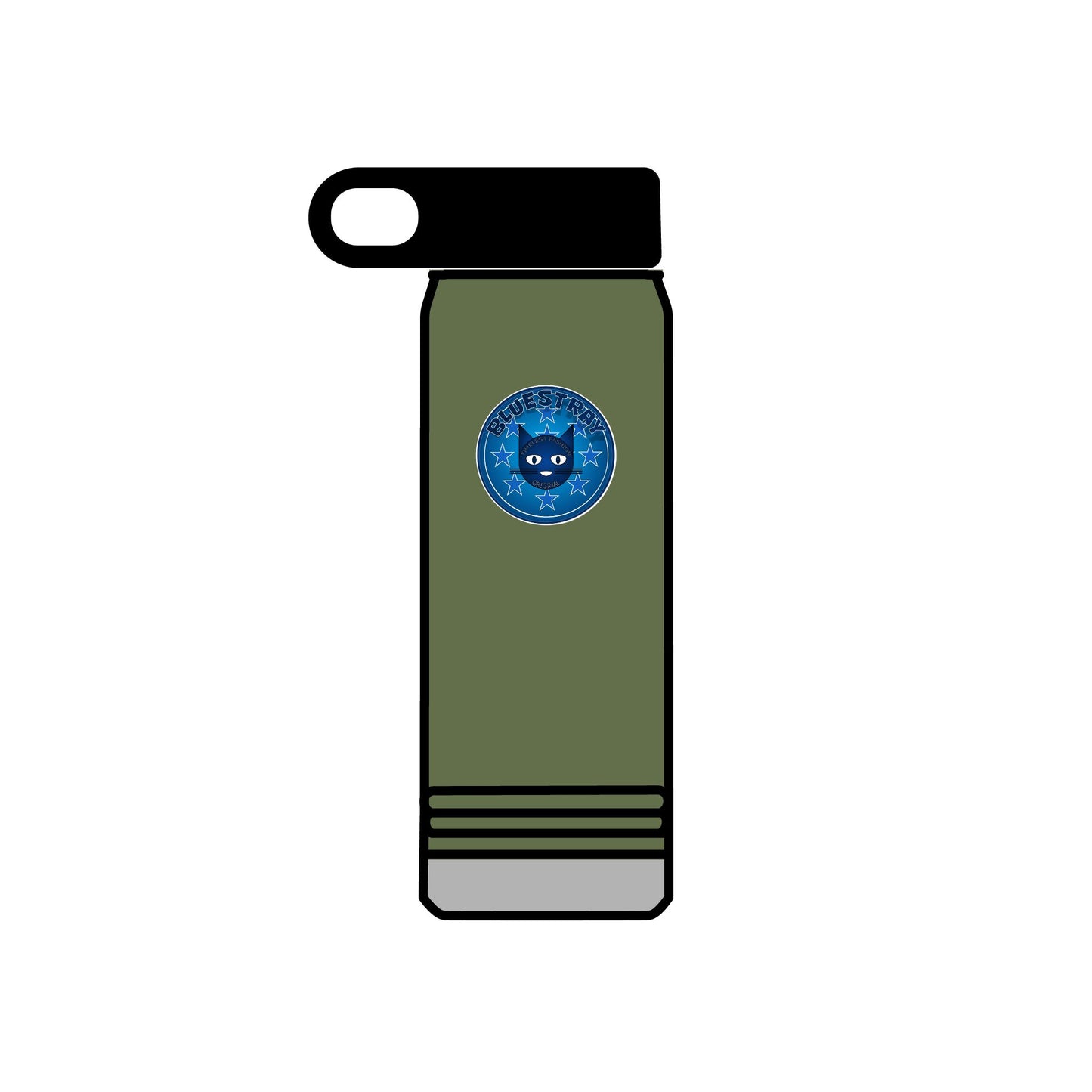 20oz Stainless Water Bottle with Bluestray Galaxy Cat Sticker — Cute Space Kitty Travel Bottle