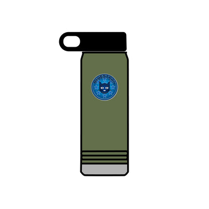 20oz Stainless Water Bottle with Bluestray Galaxy Cat Sticker — Cute Space Kitty Travel Bottle