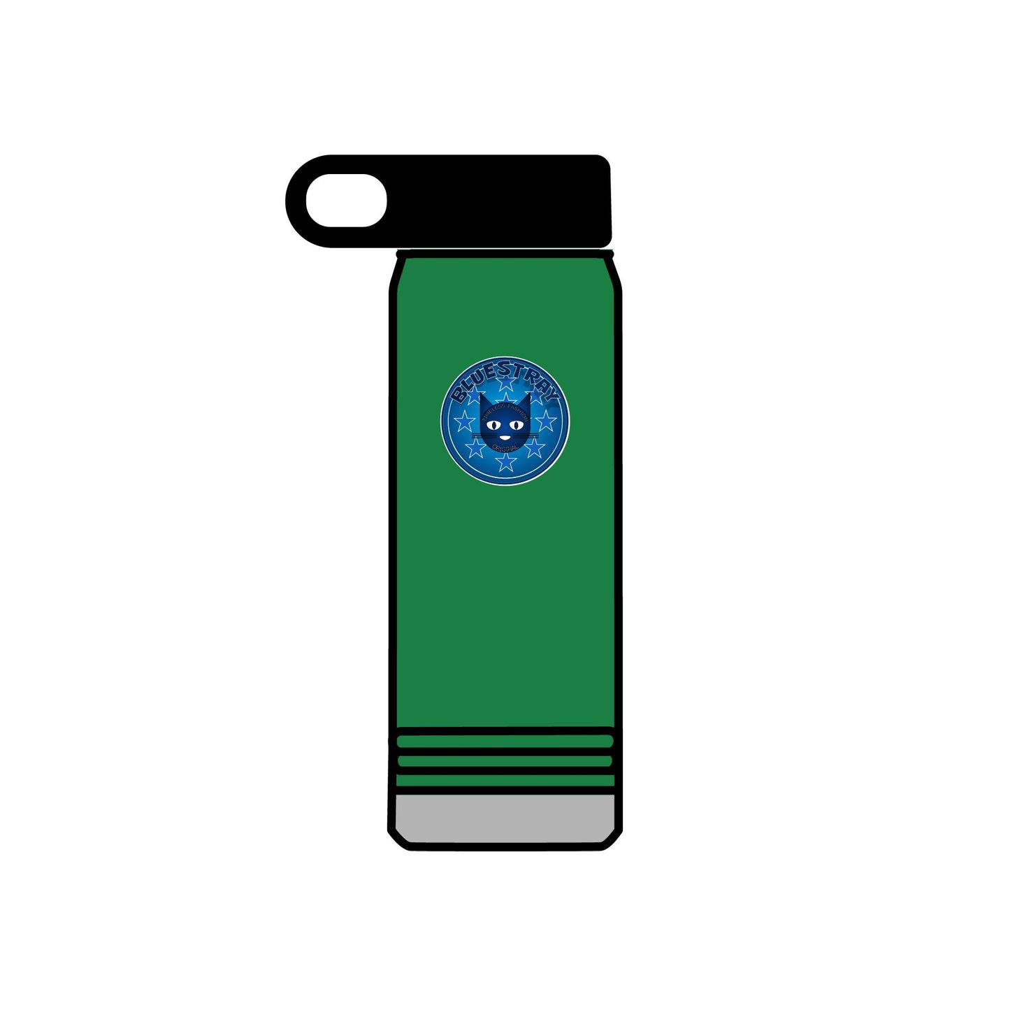 20oz Stainless Water Bottle with Bluestray Galaxy Cat Sticker — Cute Space Kitty Travel Bottle