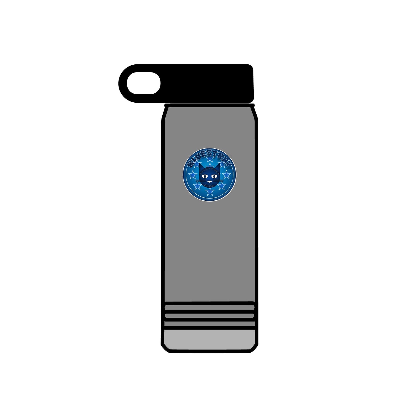 20oz Stainless Water Bottle with Bluestray Galaxy Cat Sticker — Cute Space Kitty Travel Bottle