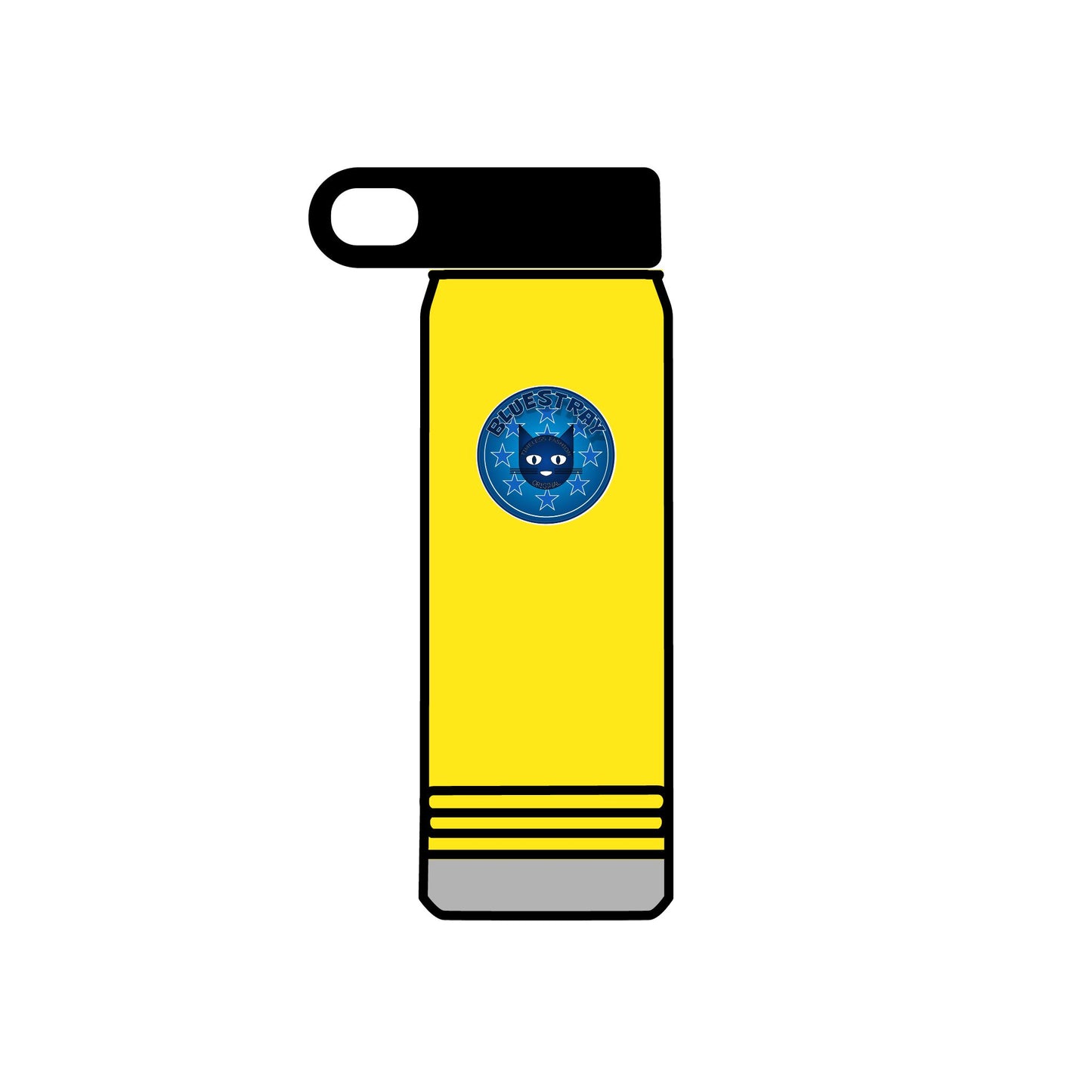 20oz Stainless Water Bottle with Bluestray Galaxy Cat Sticker — Cute Space Kitty Travel Bottle