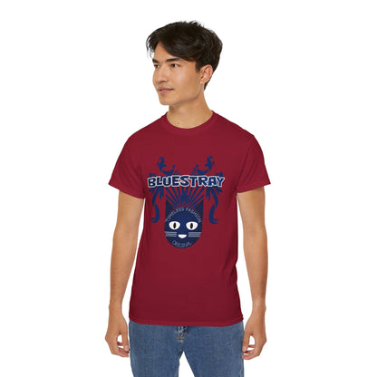 Bluestray Cat Graphic Tee — Retro Nautical Cat Design