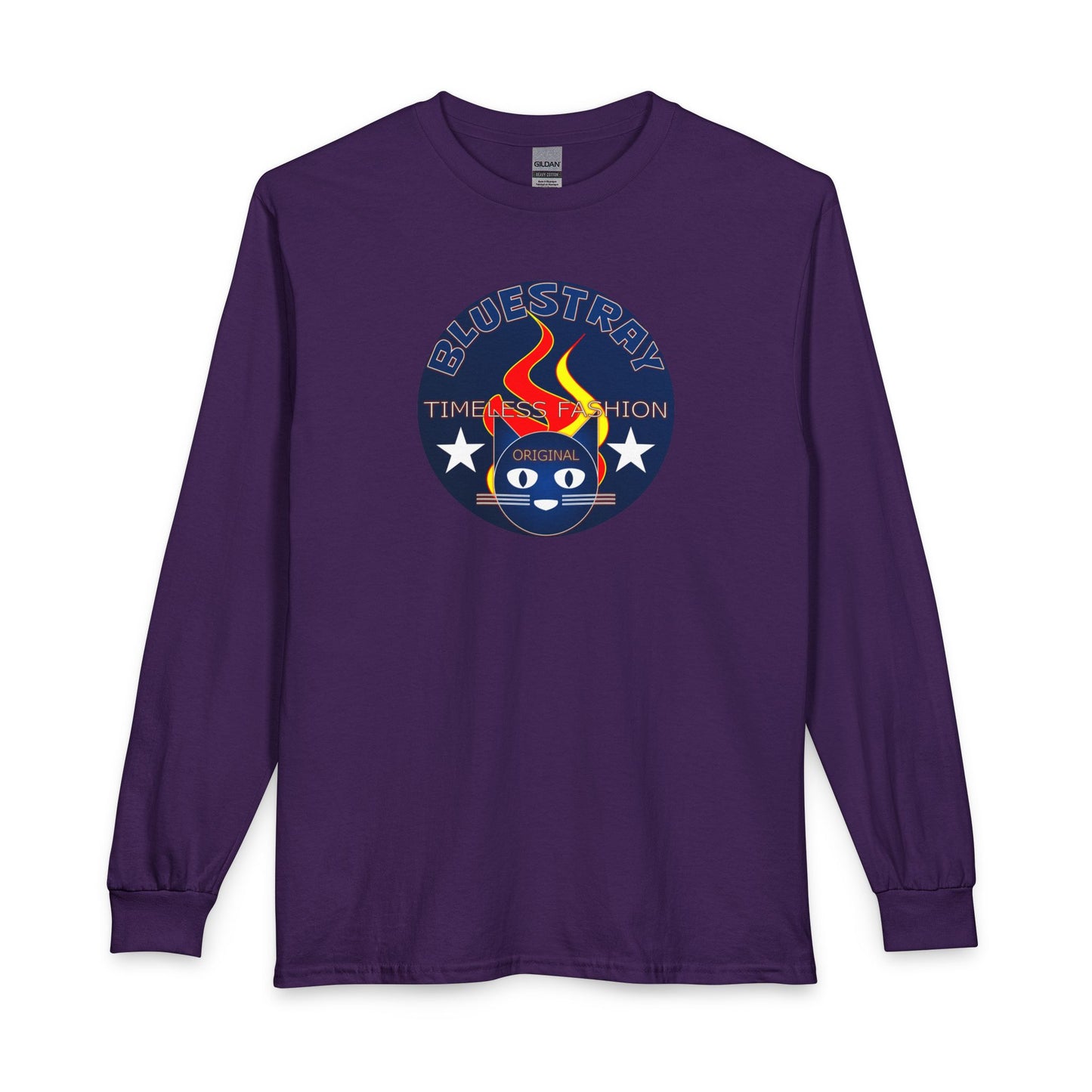 Equestrian Bluestray Time & Fashion Long Sleeve Tee — Flame Horse Logo