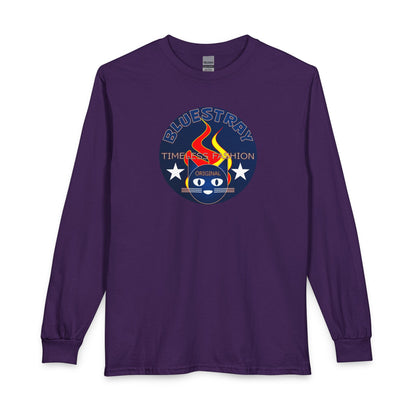Equestrian Bluestray Time & Fashion Long Sleeve Tee — Flame Horse Logo